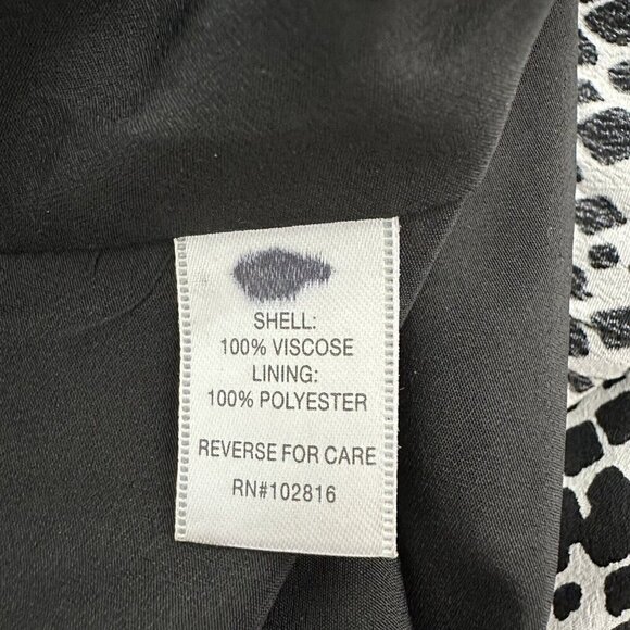 Garnet Hill Dress Crepe Shift Midi Size 6 Black White Geometric - Picture 6 of 10